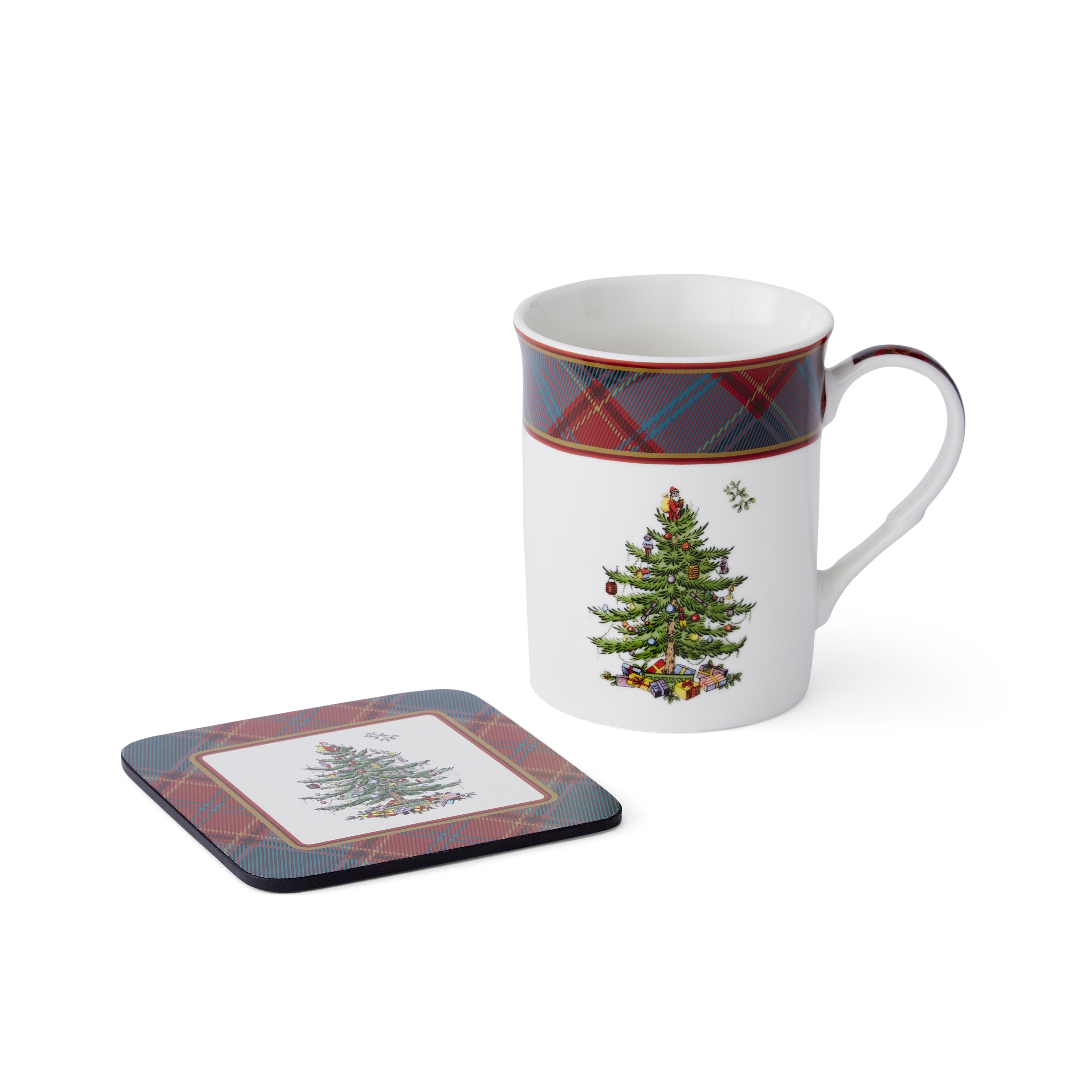 Christmas Tree Tartan 5 Piece Mug and Tin Set image number null